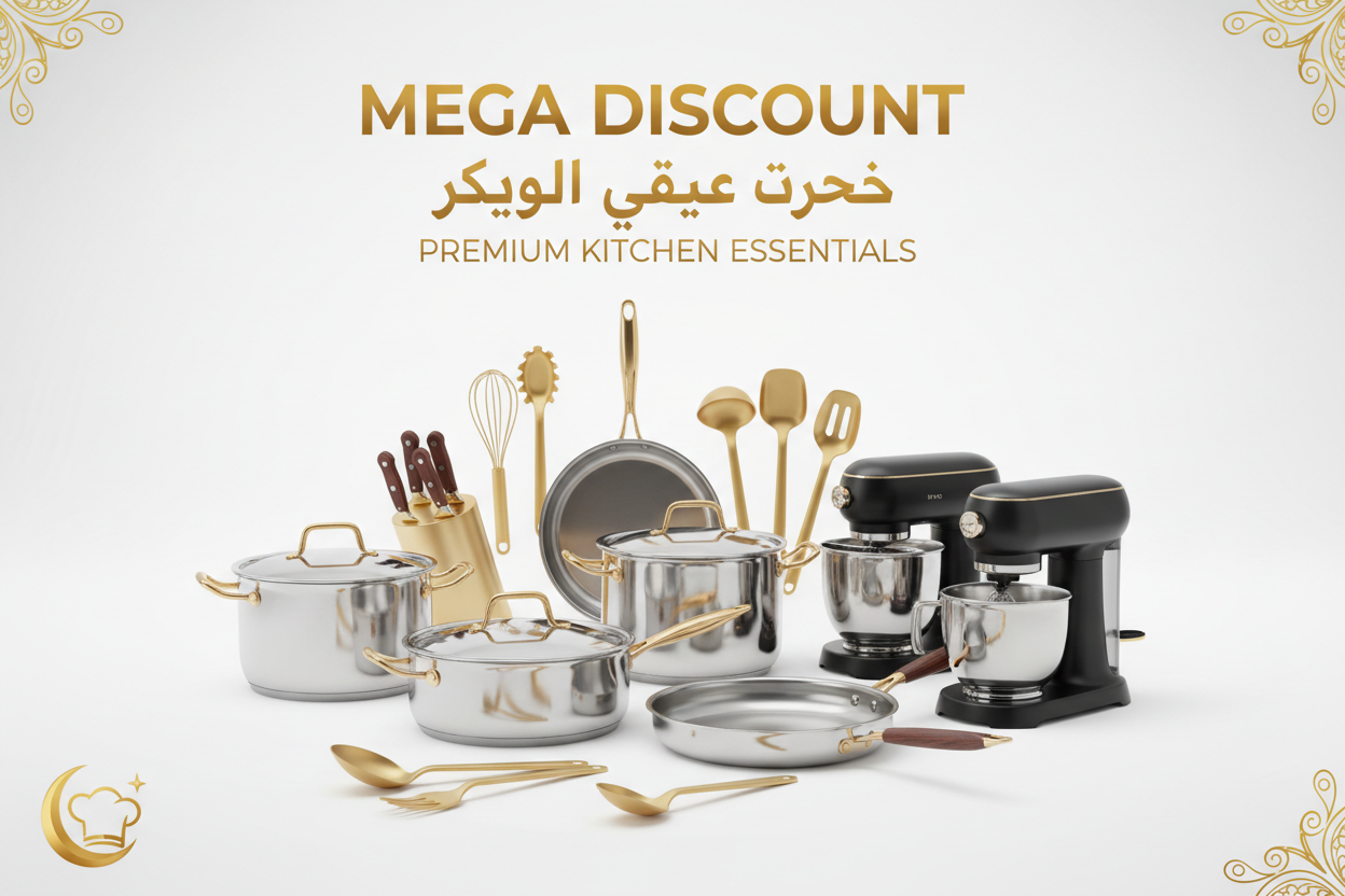 Get the picture in premium for kitchen items and right mega discount language Arbi and English for UAE 